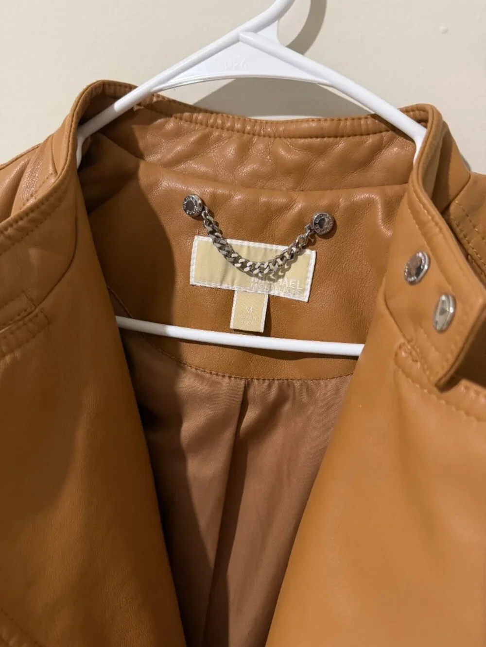 Michael Kors Women's Tan Camel Leather Jacket